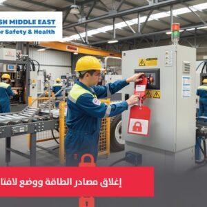 OSH ME #7115 Lock – Out Tag-Out إغلاق مصادر الطاقة ووضع لافتات عليها